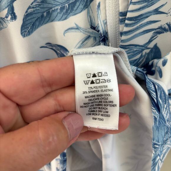 Tommy Bahama Golf & Tennis Tabu Jungle White/Blue Full Zip Jacket Size Small - Picture 8 of 9